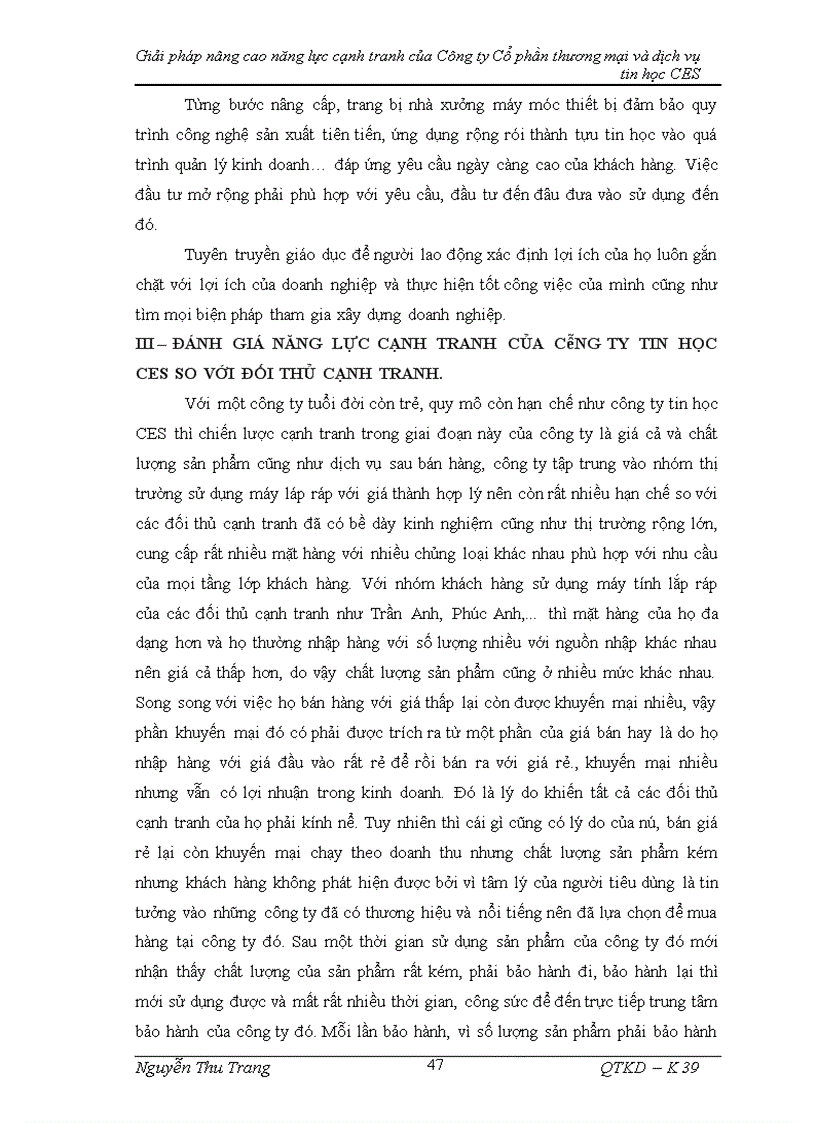 image for page Giải pháp nâng cao năng lực cạnh tranh của Công ty Cổ phần thương mại và dịch vụ tin học CES