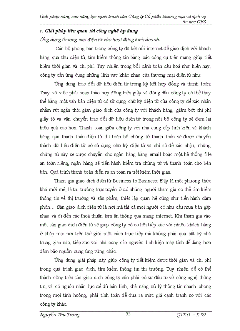 image for page Giải pháp nâng cao năng lực cạnh tranh của Công ty Cổ phần thương mại và dịch vụ tin học CES