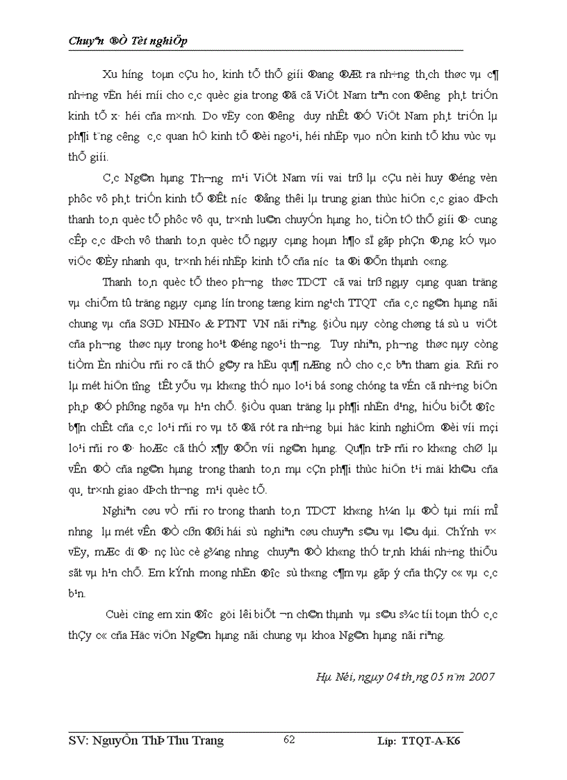 image for page Giải pháp hạn chế rủi ro thanh toán tín dụng chứng từ tại Sở giao dịch Ngân hàng Nông nghiệp và Phát triển Nông thôn Việt Nam