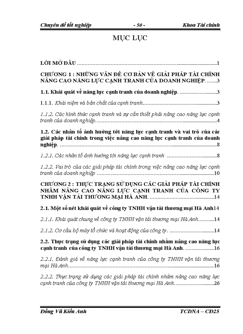 image for page Một số giải pháp tài chính nhằm nâng cao năng lực cạnh tranh của công ty TNHH vận tải thương mại Hà Anh