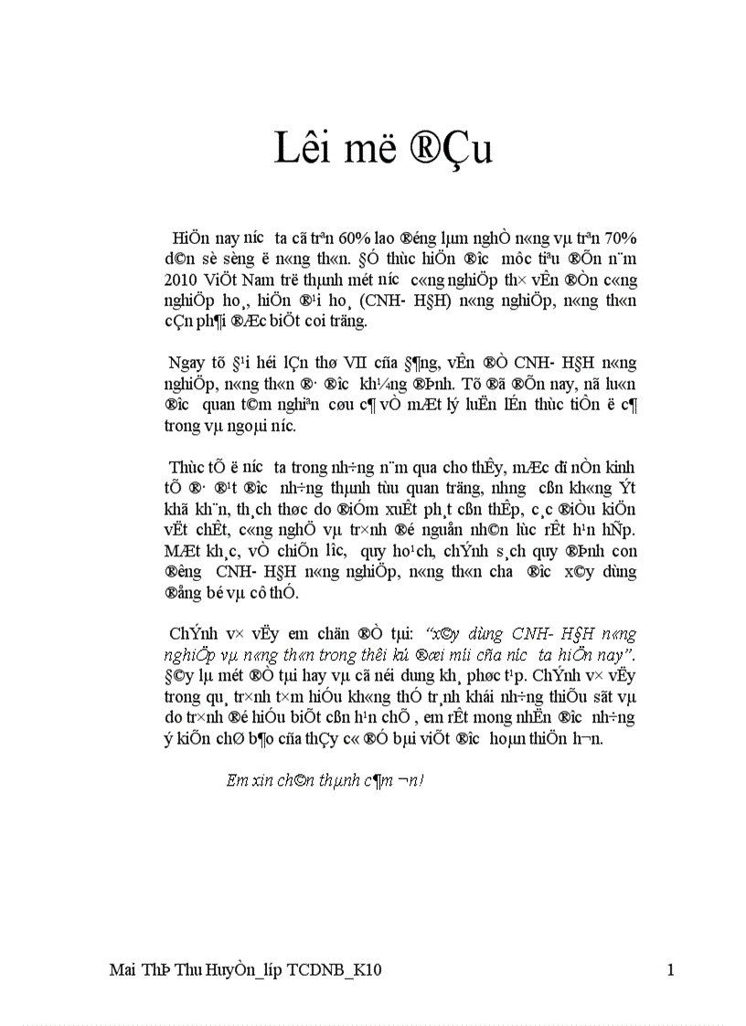 image for page Xây dựng CNH- HĐH nông nghiệp và nông thôn trong thời kỳ đổi mới của nước ta hiện nay