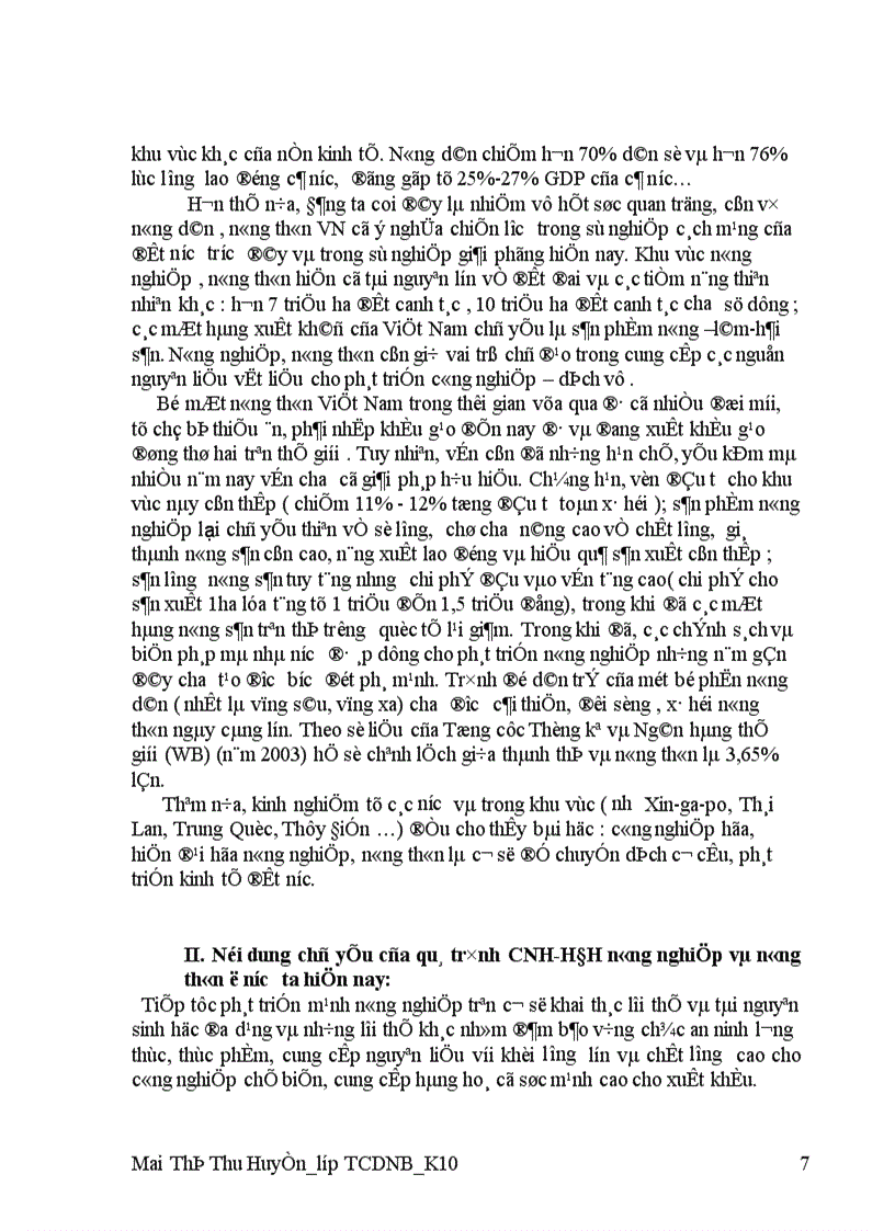 image for page Xây dựng CNH- HĐH nông nghiệp và nông thôn trong thời kỳ đổi mới của nước ta hiện nay