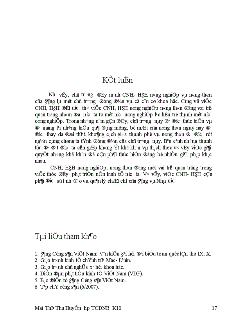 image for page Xây dựng CNH- HĐH nông nghiệp và nông thôn trong thời kỳ đổi mới của nước ta hiện nay