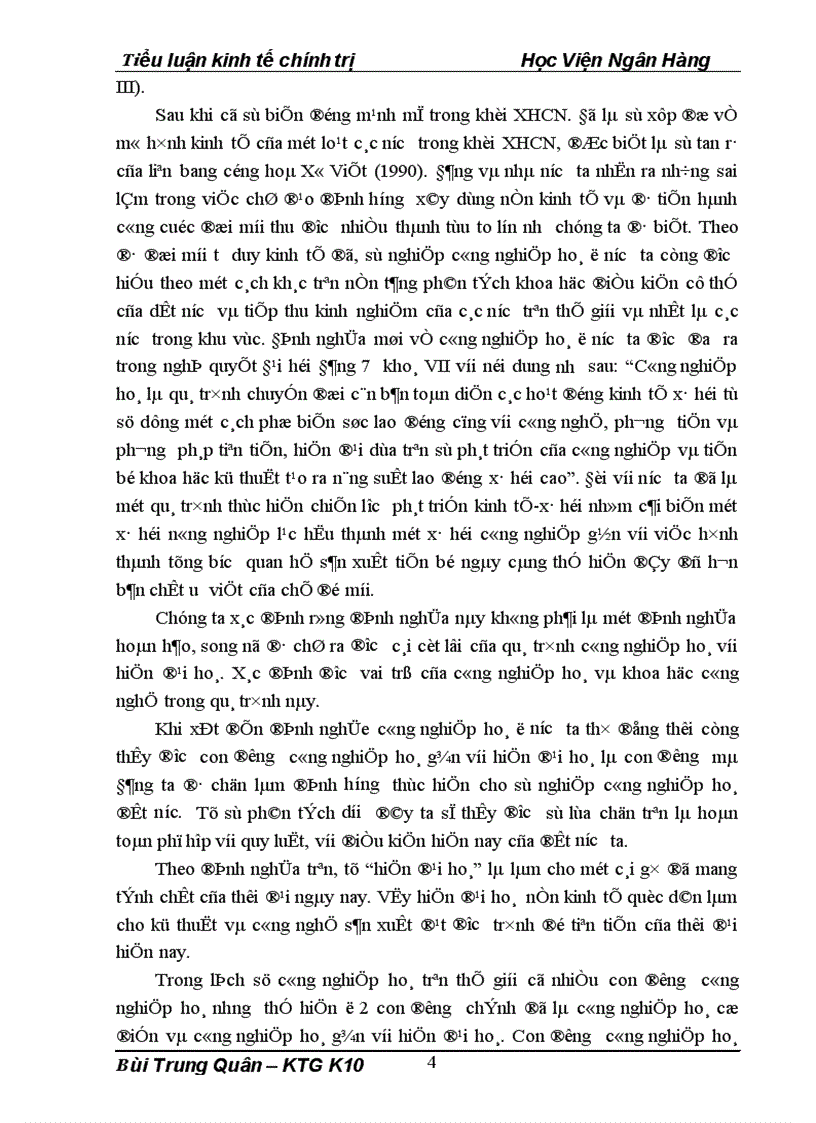 image for page Nội dung chủ yếu của CNH- HĐH và điều kiện để thực hiện nó ở Việt Nam hiện nay