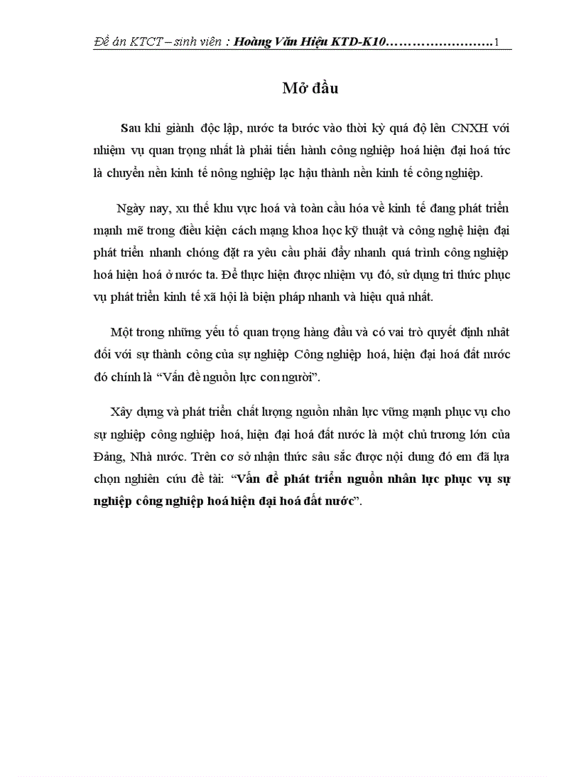 image for page Vấn đề phát triển nguồn nhân lực phục vụ sự nghiệp công nghiệp hoá hiện đại hoá đất nước