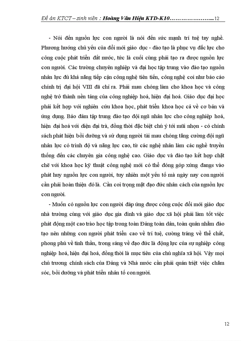image for page Vấn đề phát triển nguồn nhân lực phục vụ sự nghiệp công nghiệp hoá hiện đại hoá đất nước