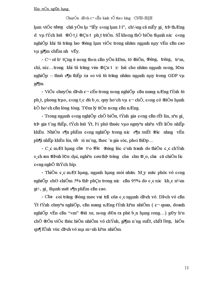 image for page Chuyển dịch cơ cấu kinh tế theo hướng CNH–HĐH