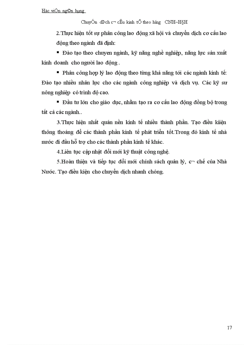 image for page Chuyển dịch cơ cấu kinh tế theo hướng CNH–HĐH