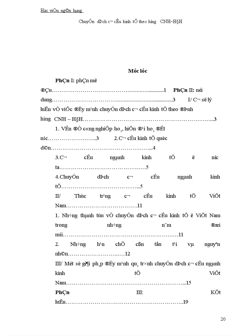 image for page Chuyển dịch cơ cấu kinh tế theo hướng CNH–HĐH