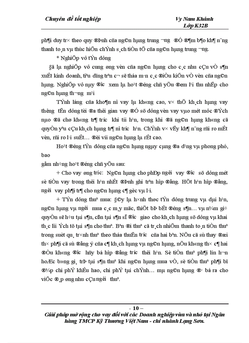 image for page Giải phỏp mở rộng cho vay đối với cỏc doanh nghiệp vừa và nhỏ tại Ngõn hàng TMCP Kỹ thương Việt Nam – Chi nhỏnh Lạng Sơn
