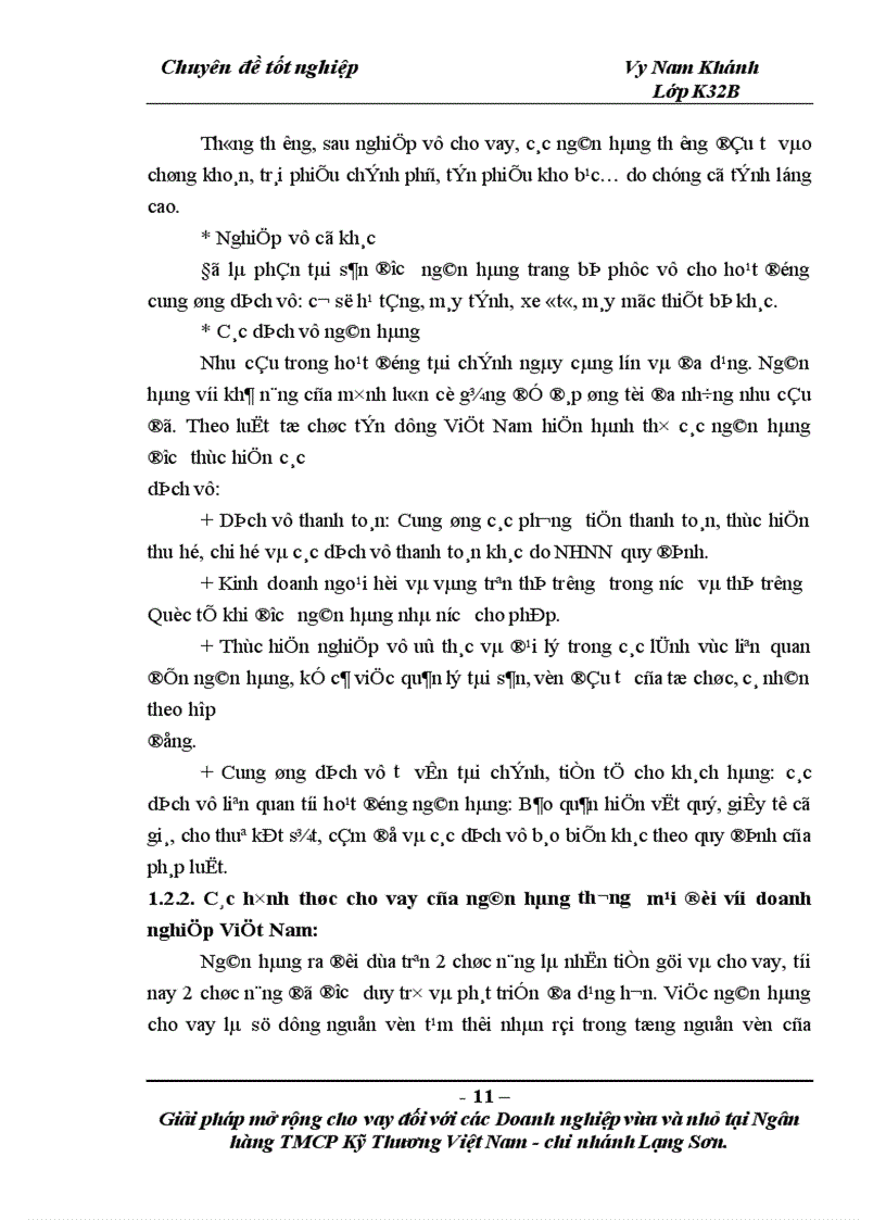 image for page Giải phỏp mở rộng cho vay đối với cỏc doanh nghiệp vừa và nhỏ tại Ngõn hàng TMCP Kỹ thương Việt Nam – Chi nhỏnh Lạng Sơn