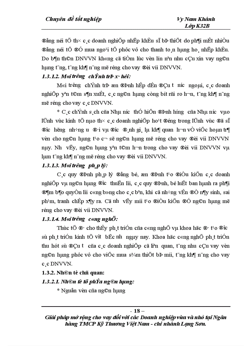 image for page Giải phỏp mở rộng cho vay đối với cỏc doanh nghiệp vừa và nhỏ tại Ngõn hàng TMCP Kỹ thương Việt Nam – Chi nhỏnh Lạng Sơn