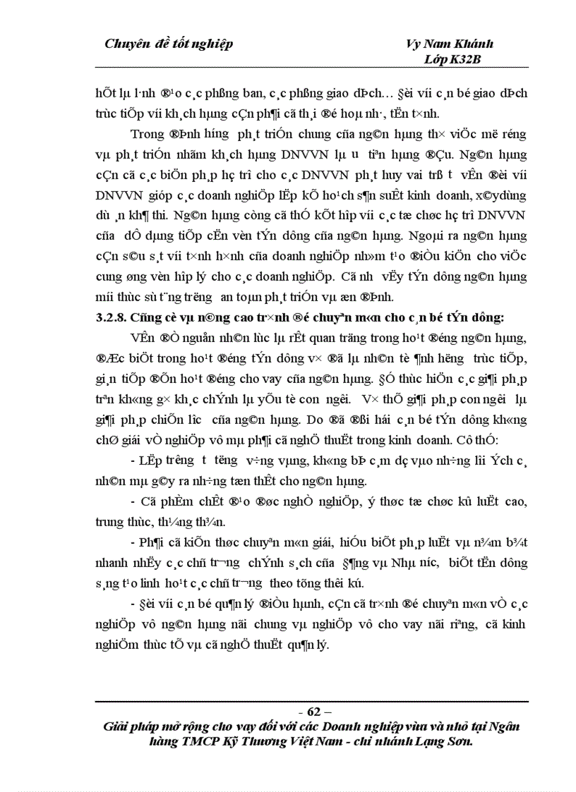 image for page Giải phỏp mở rộng cho vay đối với cỏc doanh nghiệp vừa và nhỏ tại Ngõn hàng TMCP Kỹ thương Việt Nam – Chi nhỏnh Lạng Sơn