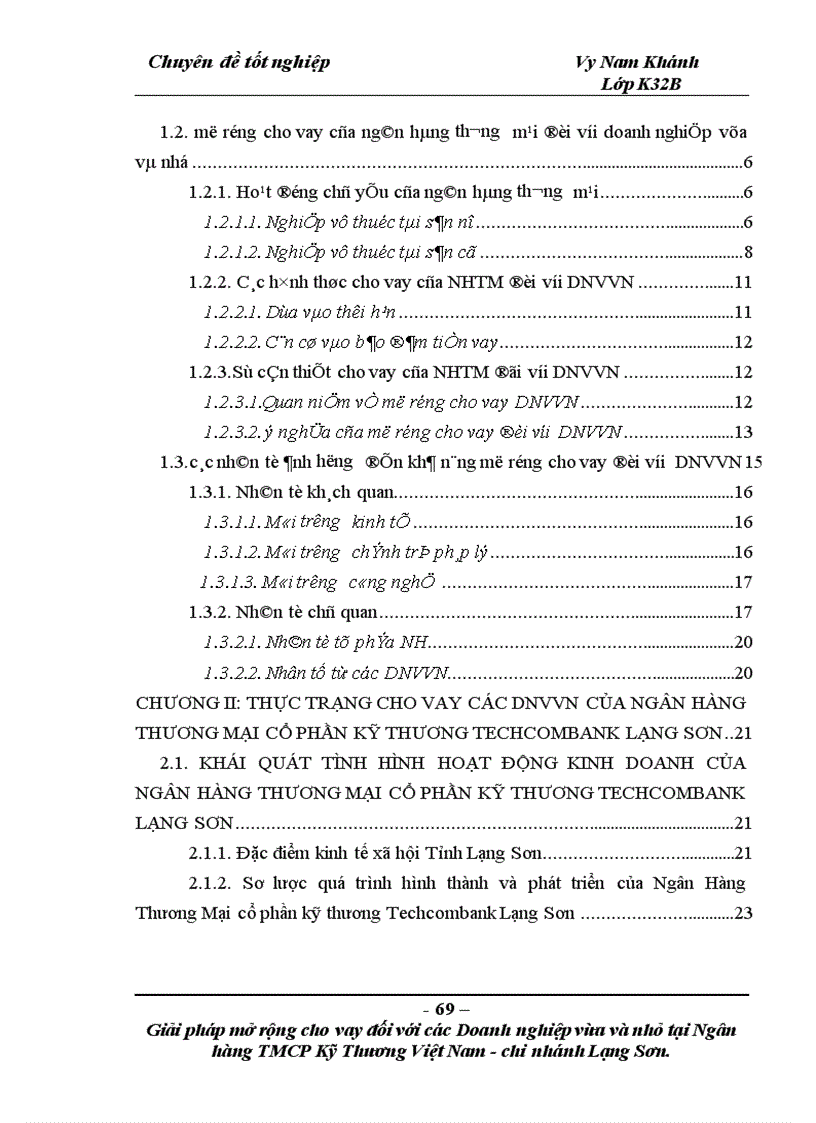 image for page Giải phỏp mở rộng cho vay đối với cỏc doanh nghiệp vừa và nhỏ tại Ngõn hàng TMCP Kỹ thương Việt Nam – Chi nhỏnh Lạng Sơn