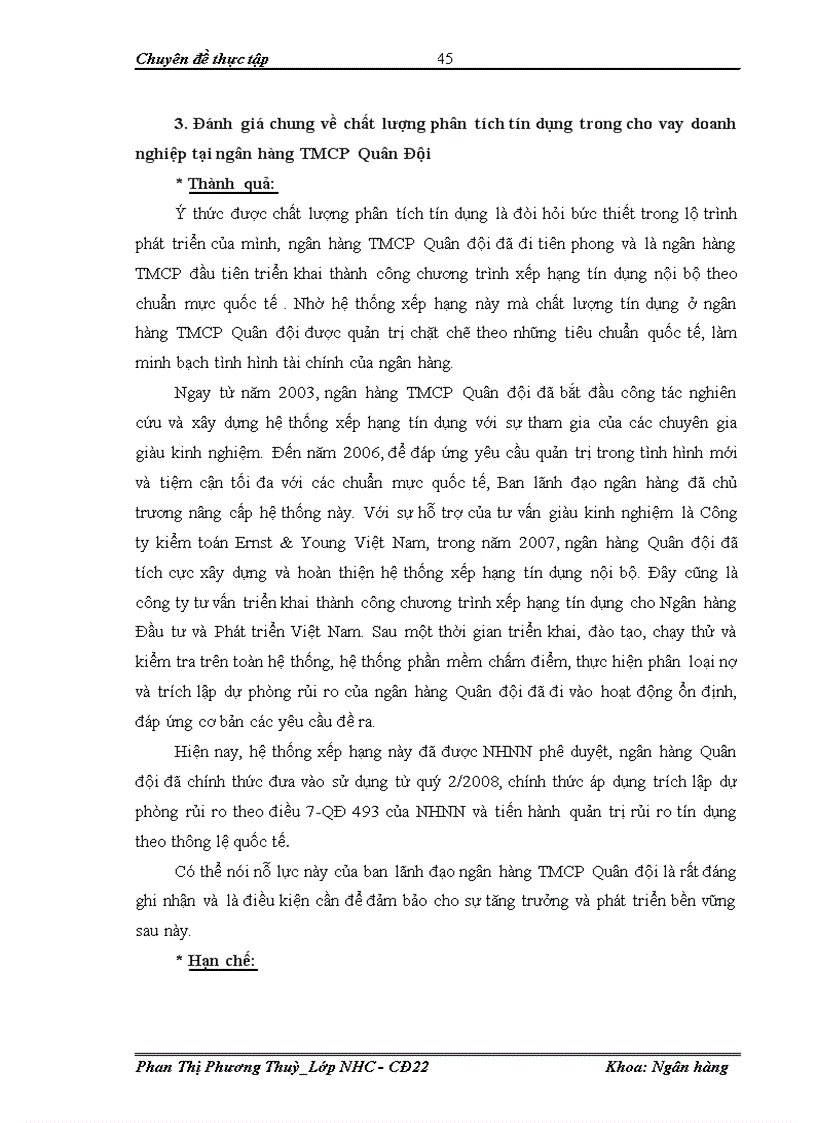 image for page Thực trạng công tác phân tích tín dụng trong cho vay doanh nghiệp tại ngân hàng TMCP quân đội