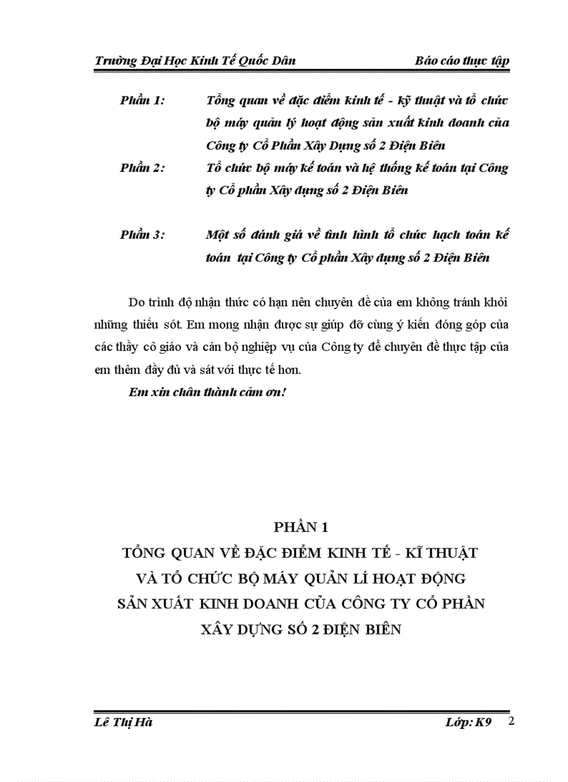 image for page Một số đánh giá về tình hình tổ chức hạch toán kế toán tại Công ty Cổ phần Xây dựng số 2 Điện Biên