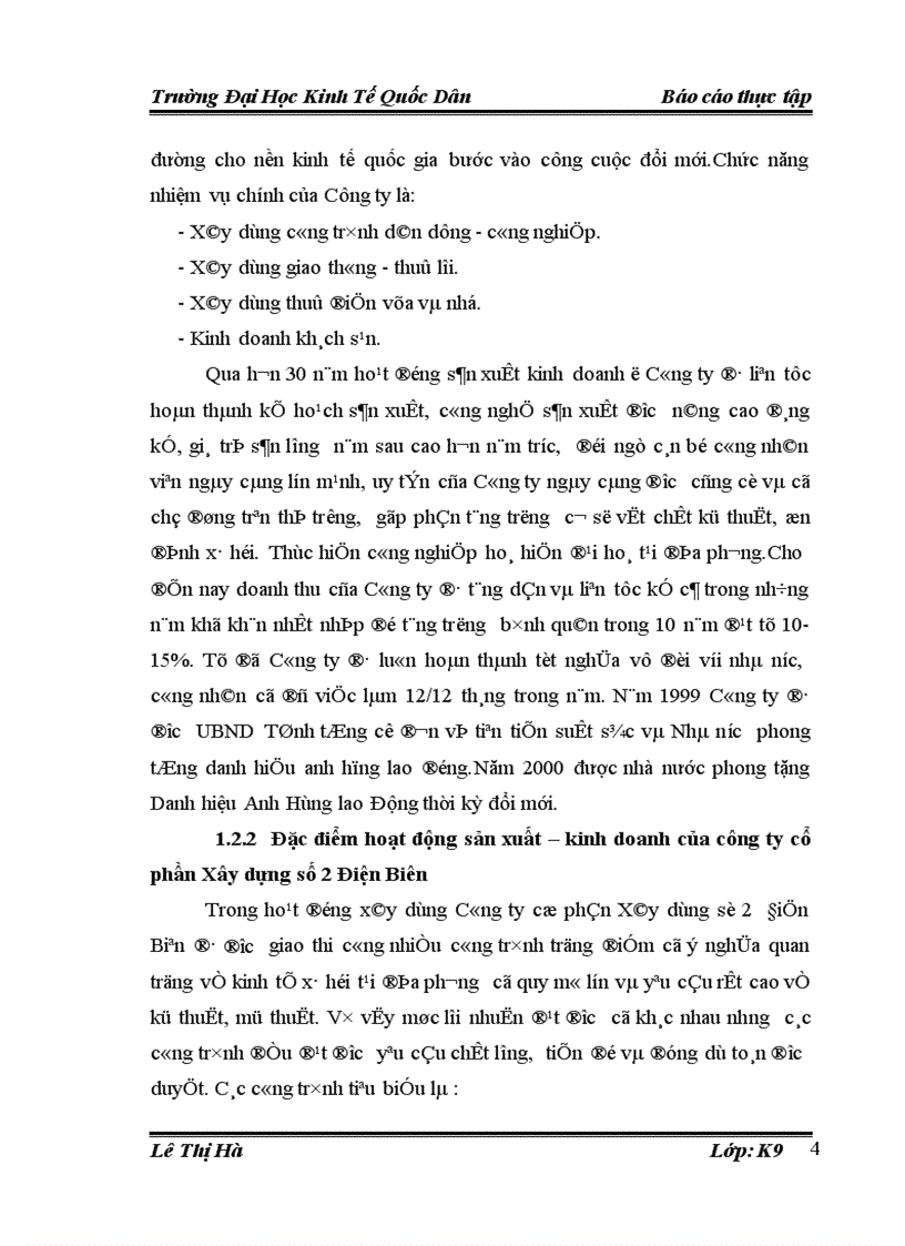 image for page Một số đánh giá về tình hình tổ chức hạch toán kế toán tại Công ty Cổ phần Xây dựng số 2 Điện Biên