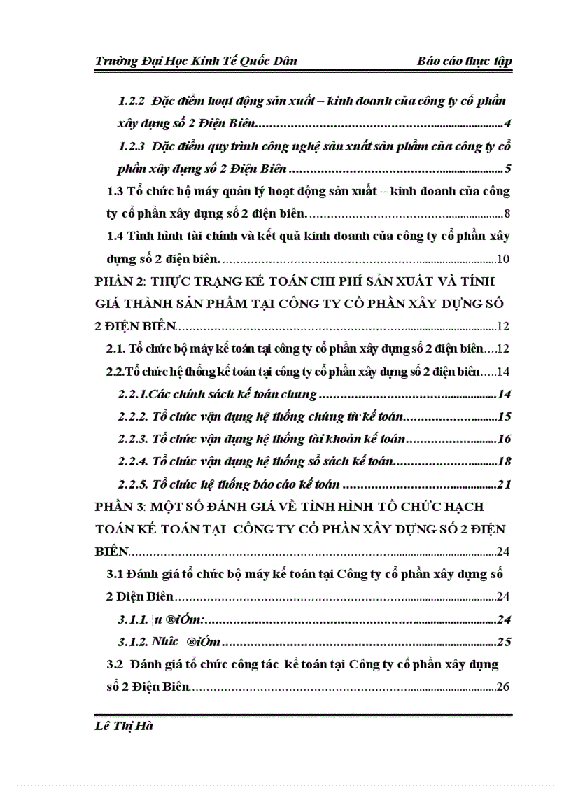 image for page Một số đánh giá về tình hình tổ chức hạch toán kế toán tại Công ty Cổ phần Xây dựng số 2 Điện Biên