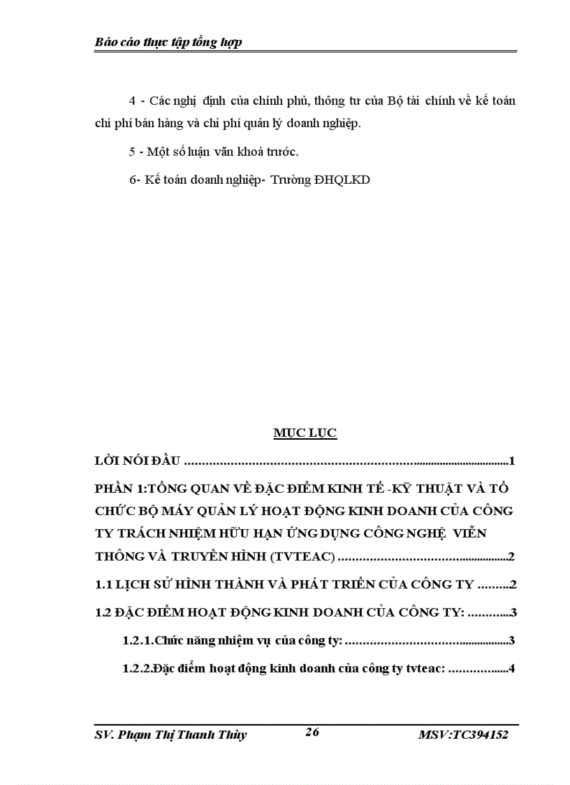 image for page Tình hình tổ chức hạch toán kế toán tại công ty tvteac