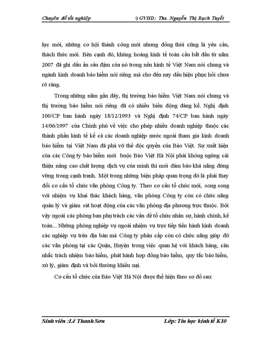 image for page Xây dựng HTTT quản lý nhân sự tại phòng Quản lý Đại lý của Công ty Bảo Việt Hà Nội.