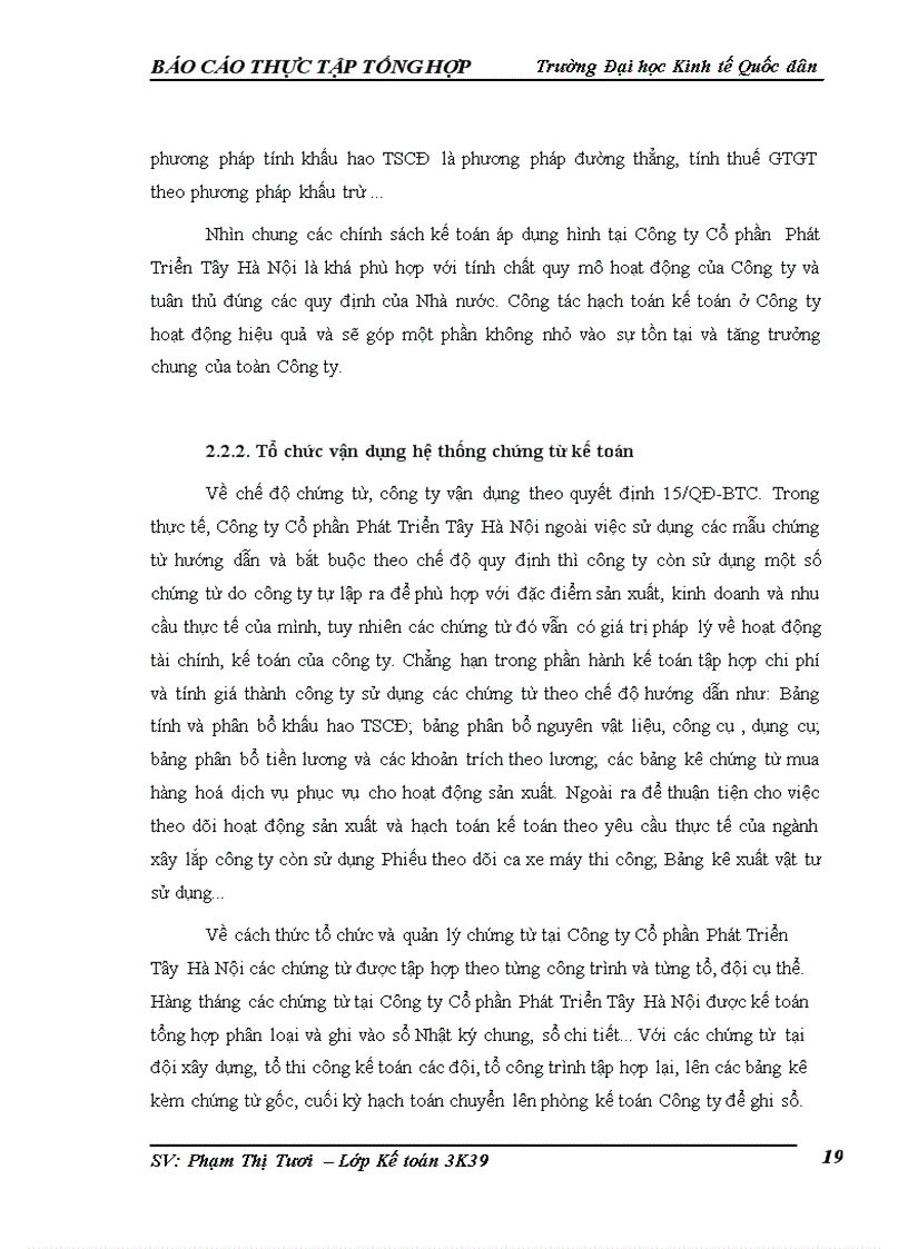 image for page Kế toán chi phí sản xuấtvà tính giá thành sản phẩm của Công ty cổ phần Phát Triển Tây Hà Nội