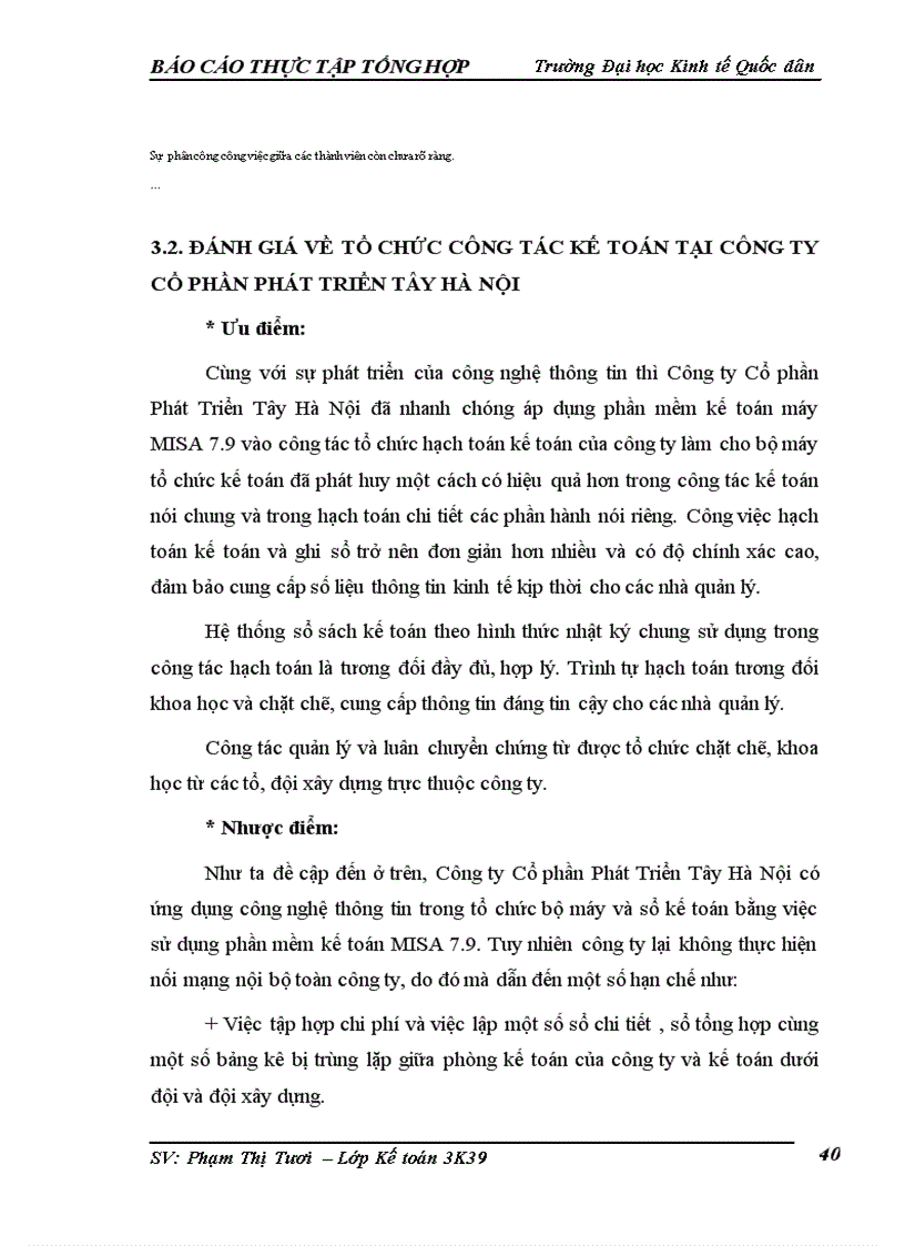 image for page Kế toán chi phí sản xuấtvà tính giá thành sản phẩm của Công ty cổ phần Phát Triển Tây Hà Nội