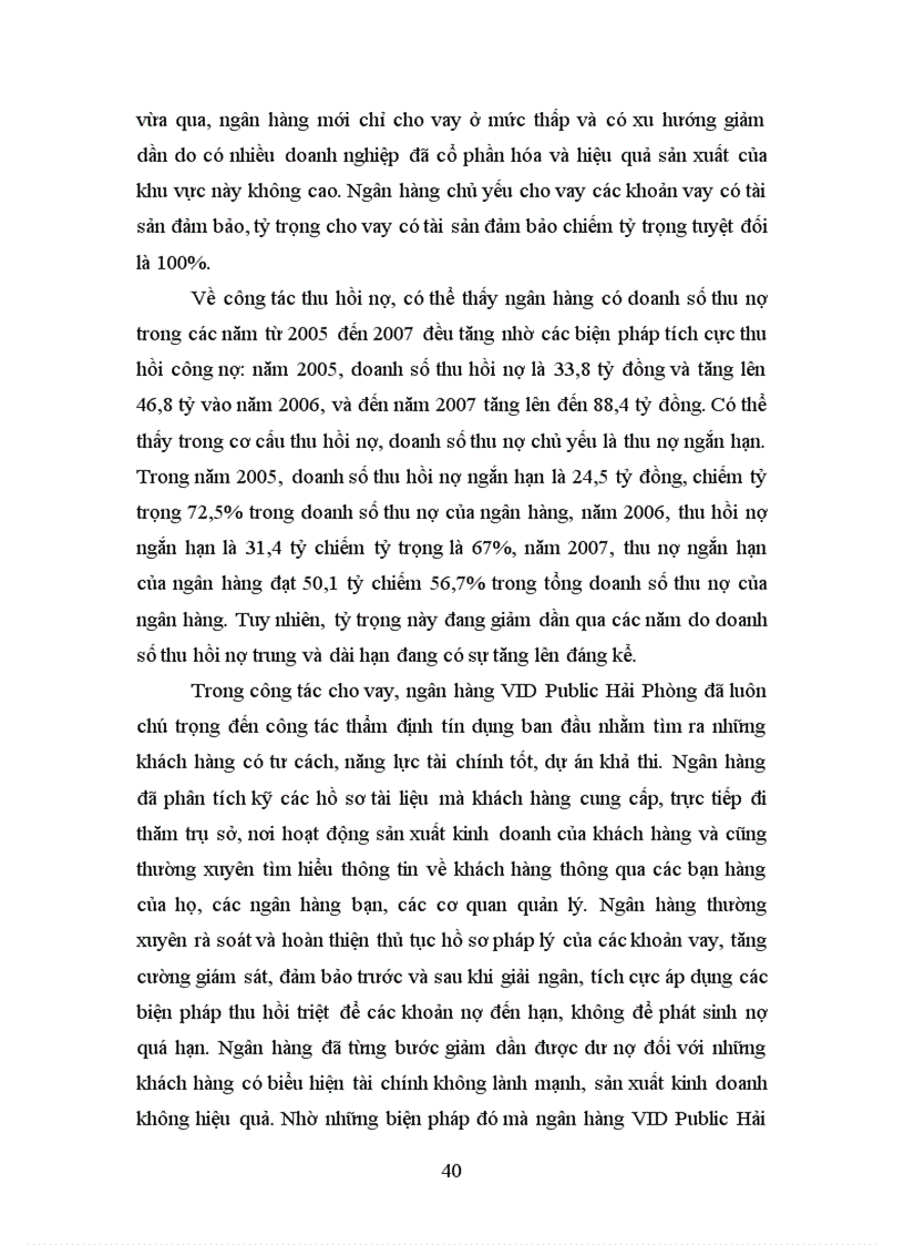 image for page Giải pháp mở rộng hoạt động tín dụng ngắn hạn tại ngân hàng VID Public chi nhánh Hải Phòng