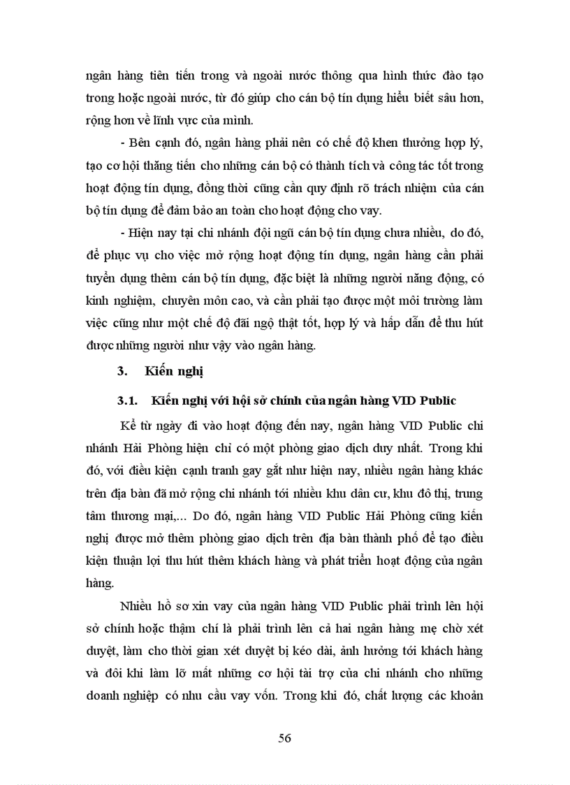 image for page Giải pháp mở rộng hoạt động tín dụng ngắn hạn tại ngân hàng VID Public chi nhánh Hải Phòng