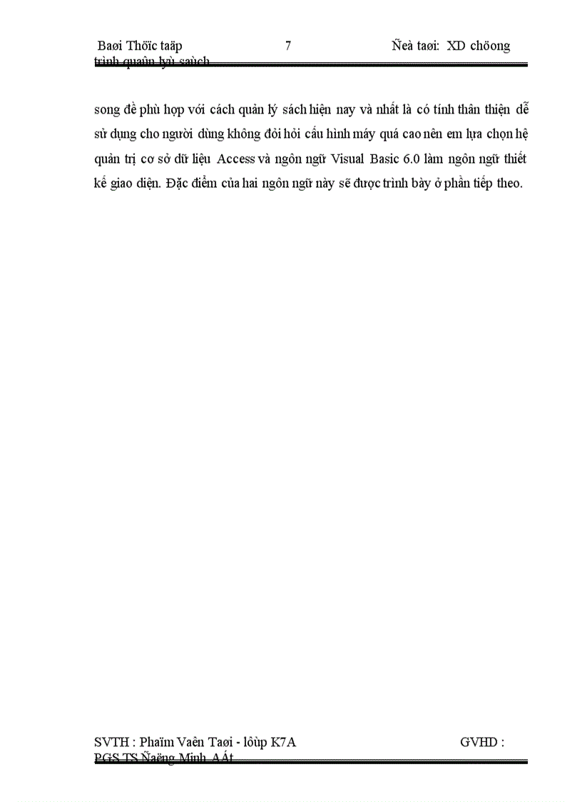 image for page Thiết kế và cài đặt chương trình hệ thống quản lý sách