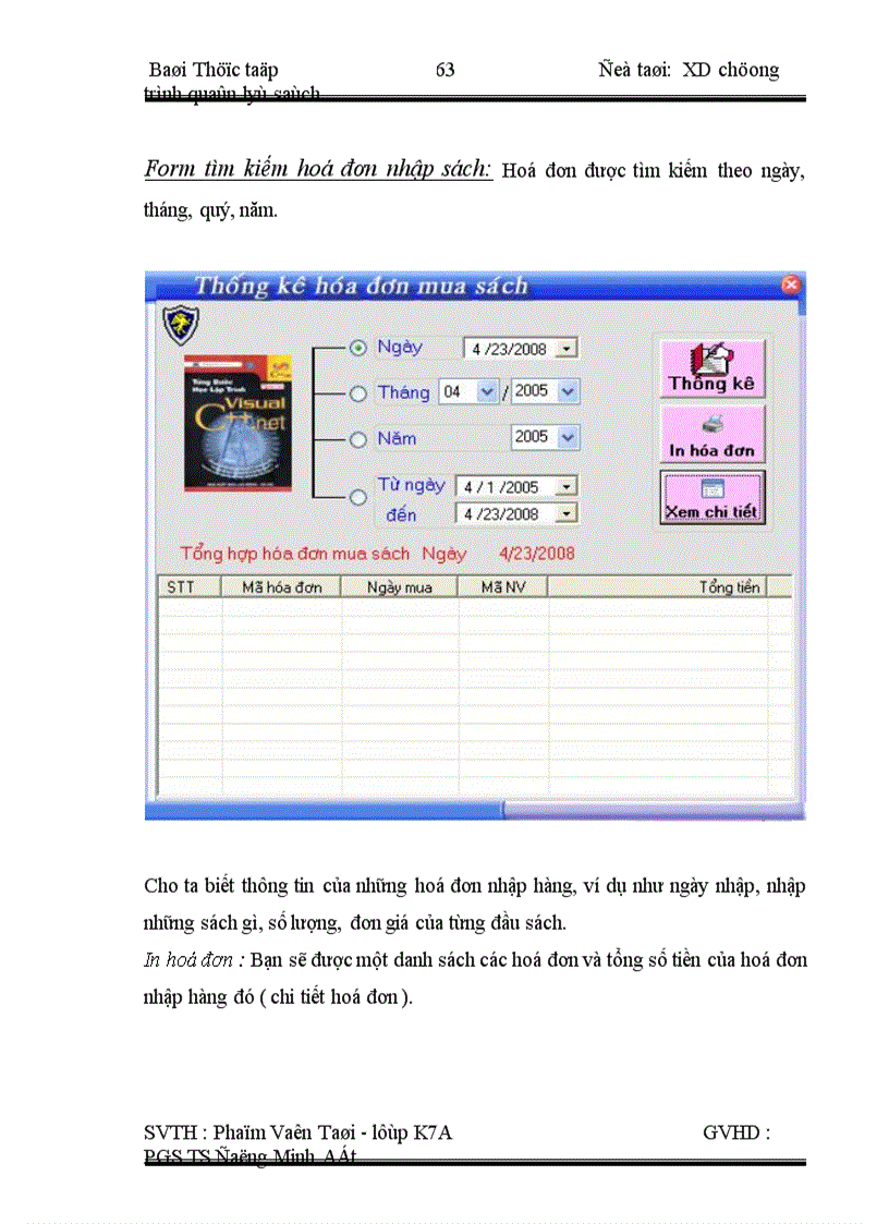 image for page Thiết kế và cài đặt chương trình hệ thống quản lý sách