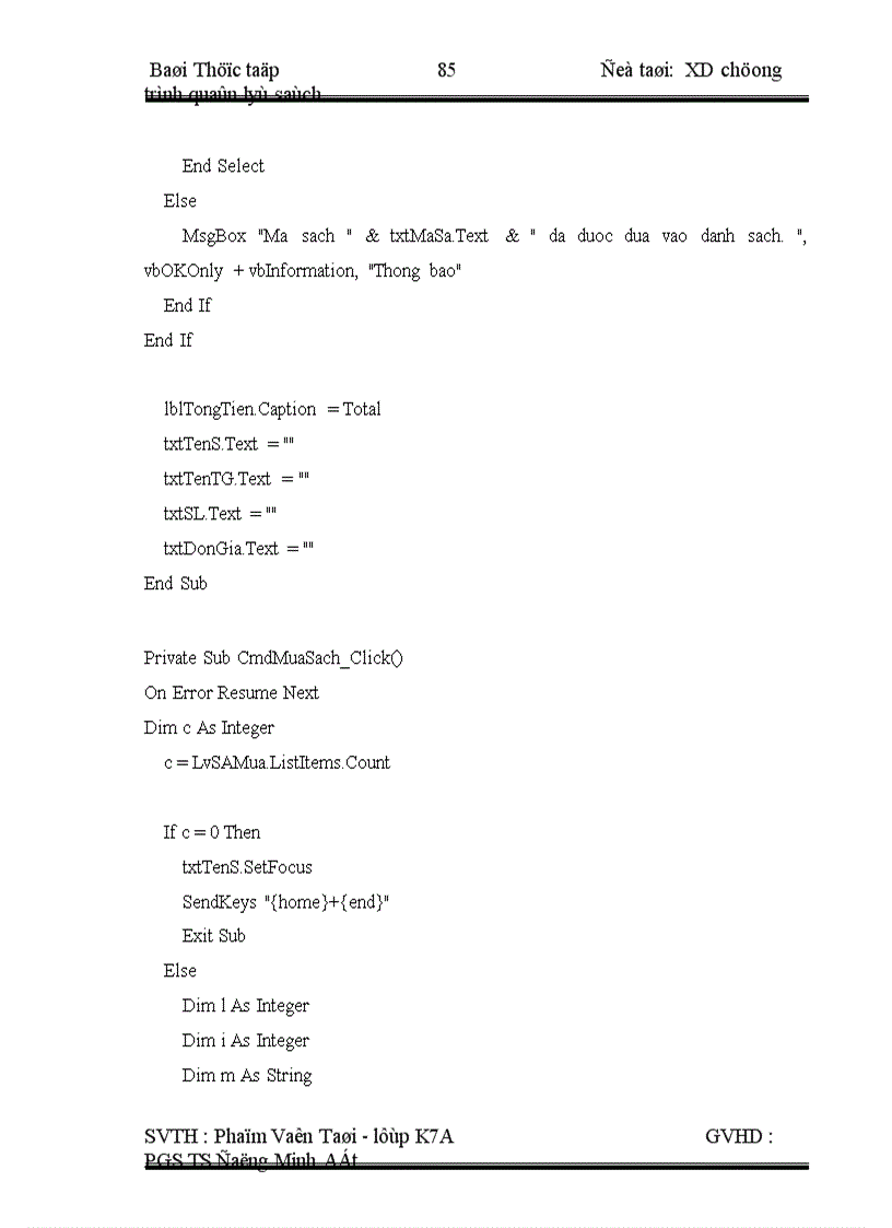 image for page Thiết kế và cài đặt chương trình hệ thống quản lý sách