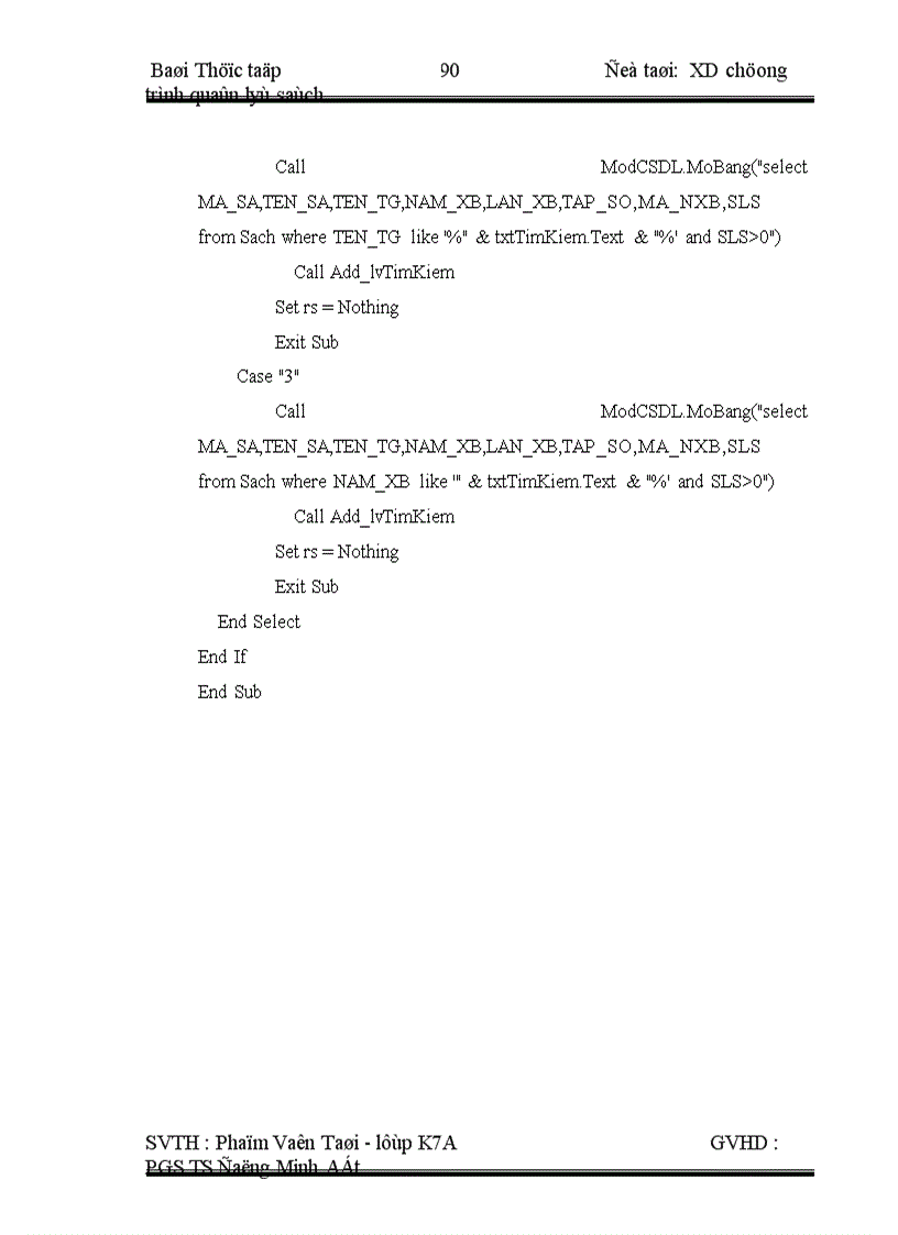 image for page Thiết kế và cài đặt chương trình hệ thống quản lý sách