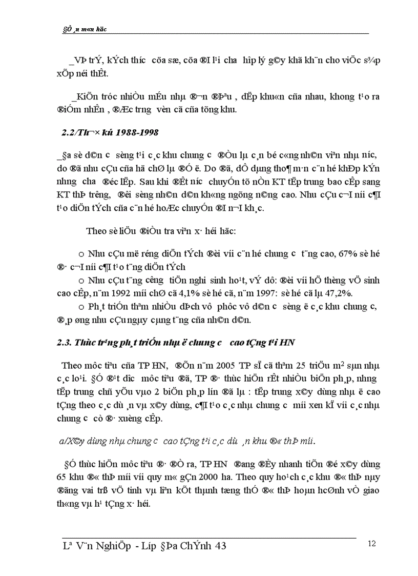image for page Vấn đề đang được quan tâm về đầu tư và phát triển nhà Chung Cư của thành phố HN trong giai đoạn hiện nay