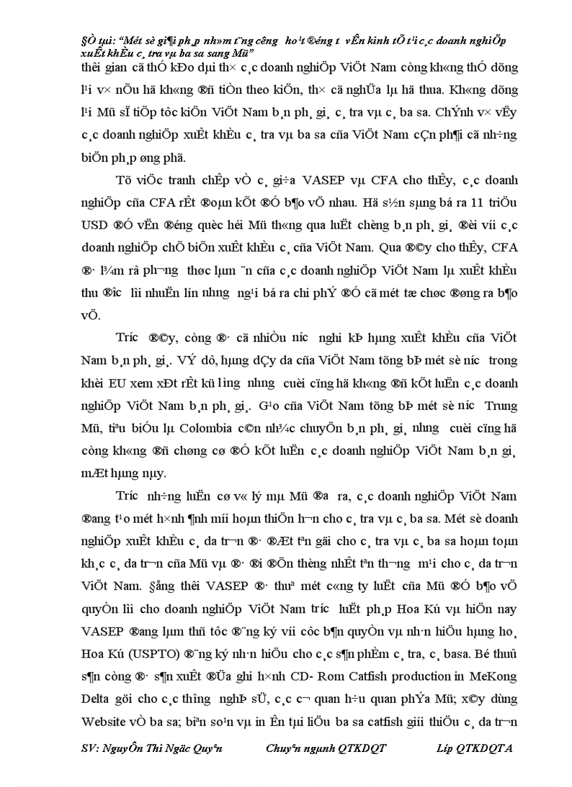 image for page Một số giải pháp nhằm tăng cường hoạt động tư vấn kinh tế tại các doanh nghiệp xuất khẩu cá tra và ba sa sang Mỹ