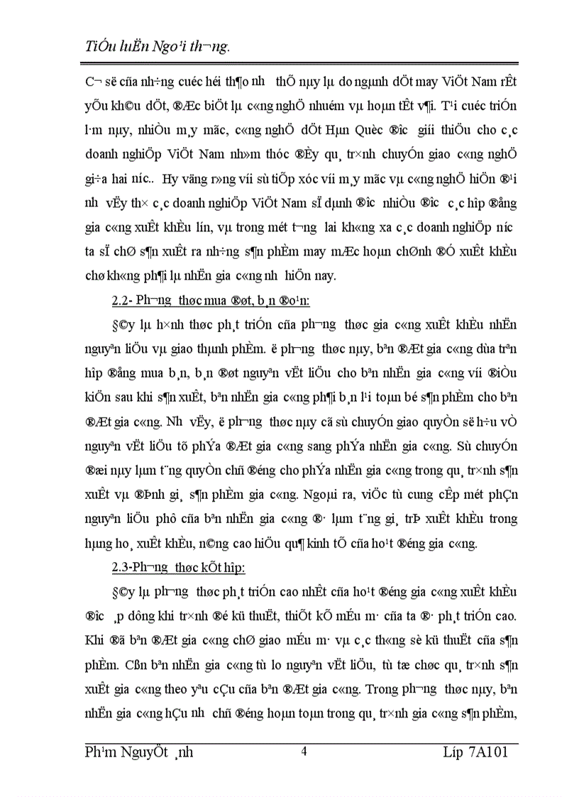 image for page Gia công xuất khẩu hàng may mặc của Việt Nam _ đặc trưng và cách thức tiến hành