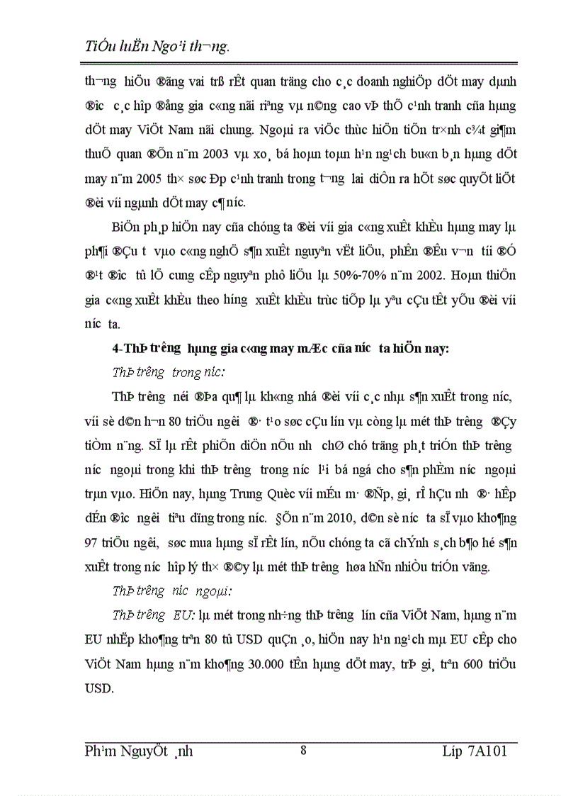 image for page Gia công xuất khẩu hàng may mặc của Việt Nam _ đặc trưng và cách thức tiến hành