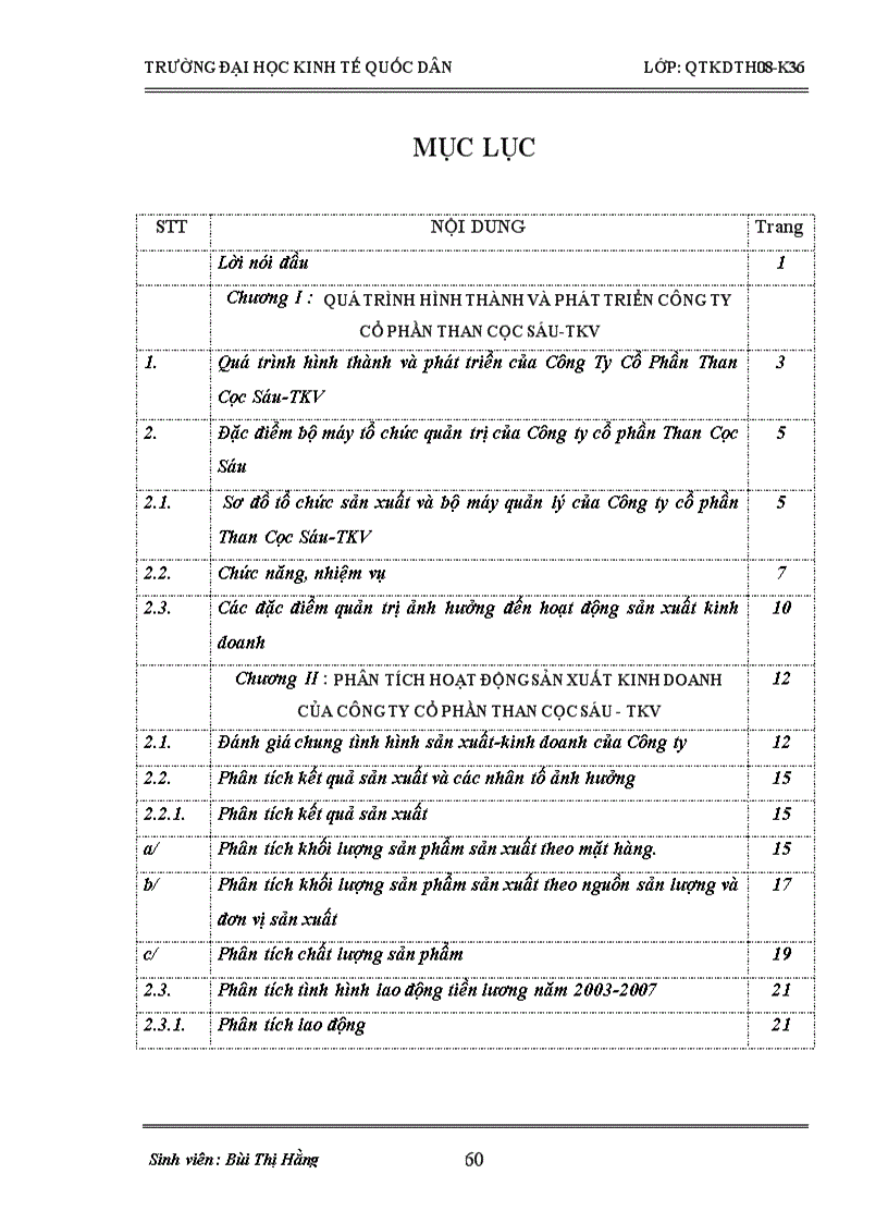 image for page Phân tích hoạt động sản xuất kinh doanh của Công ty cổ phần Than Cọc Sáu-TKV