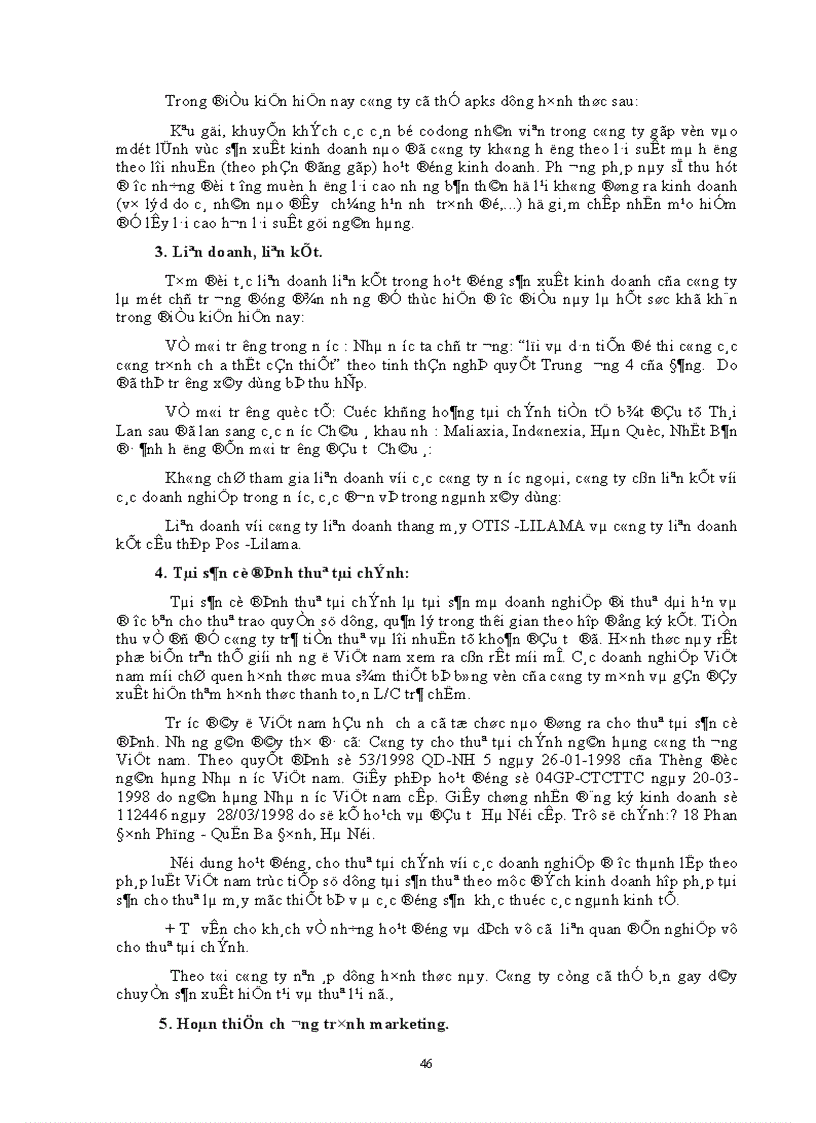 image for page Một số giải pháp huy động và sử dụng vốn sản xuất kinh doanh tại công ty lắp máy và thí nghiệm cơ điện