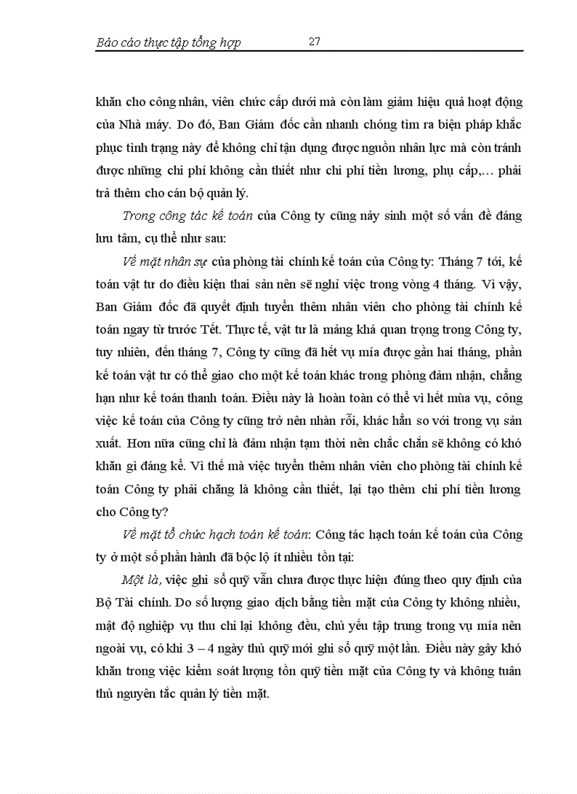 image for page Đánh giá thực trạng và một số kiến nghị nhằm hoàn thiện quản lý và tổ chức kế toán tại Công ty Cổ phần Mía đường Hòa Bình
