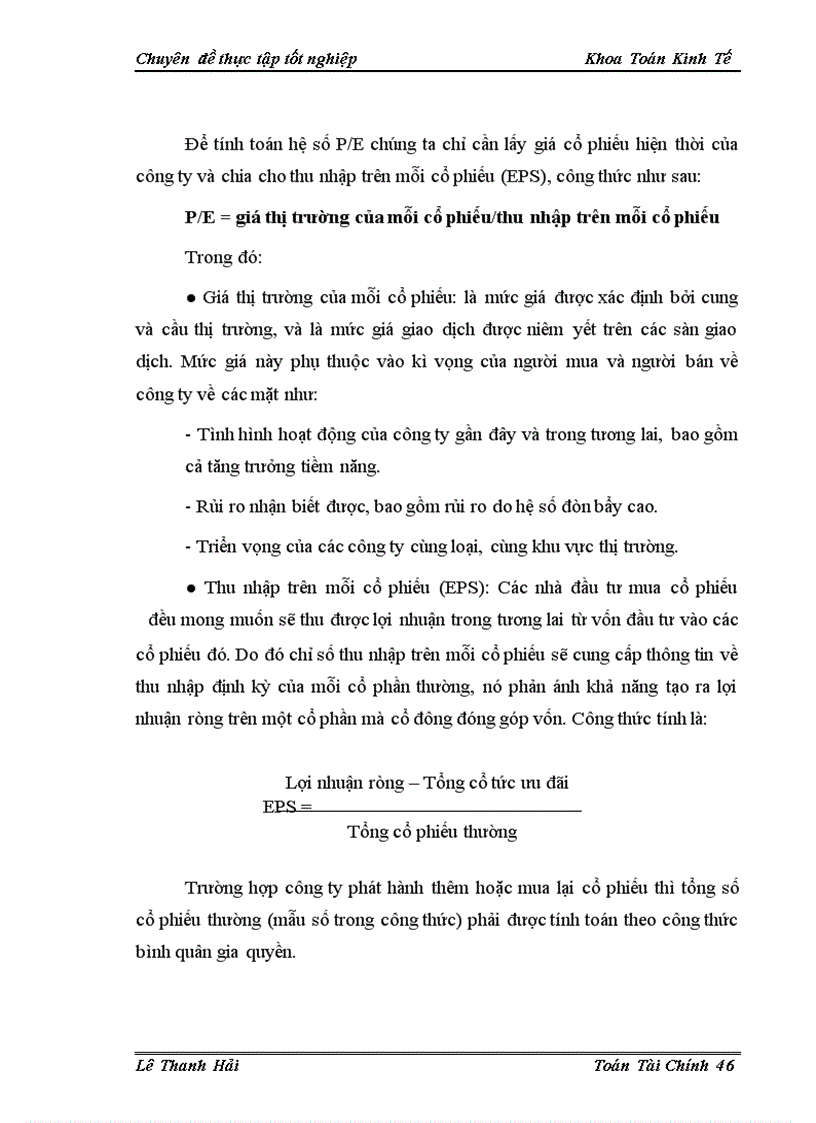 image for page Sử dụng một số hệ số tài chính trong định giá cổ phiếu trên thị trường chứng khoán Việt Nam -