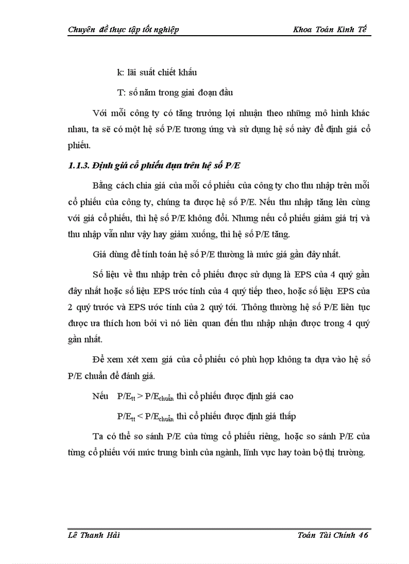 image for page Sử dụng một số hệ số tài chính trong định giá cổ phiếu trên thị trường chứng khoán Việt Nam -