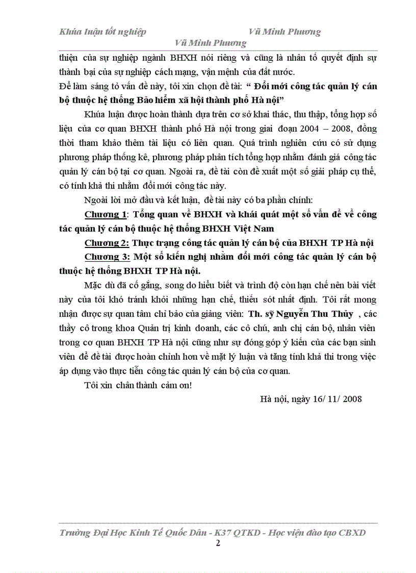 image for page Đổi mới công tác quản lý cán bộ thuộc hệ thống Bảo hiểm xã hội thành phố Hà nội