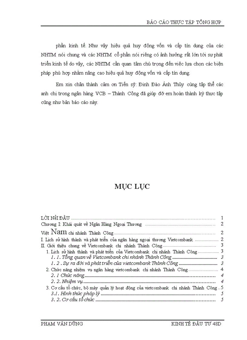image for page Hoạt động đầu tư và hỗ trợ đầu tư của Ngân Hàng Ngoại Thương Việt Nam chi nhánh Thành Công