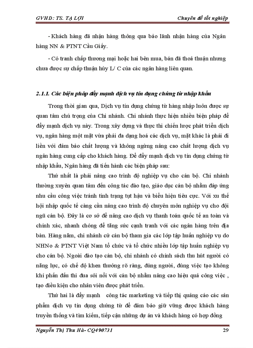 image for page THANH TOÁN QUỐC TẾ THEO PHƯƠNG THỨC TÍN DỤNG CHỨNG TỪ HÀNG NHẬP CỦA NHNo&PTNT CẦU GIẤY