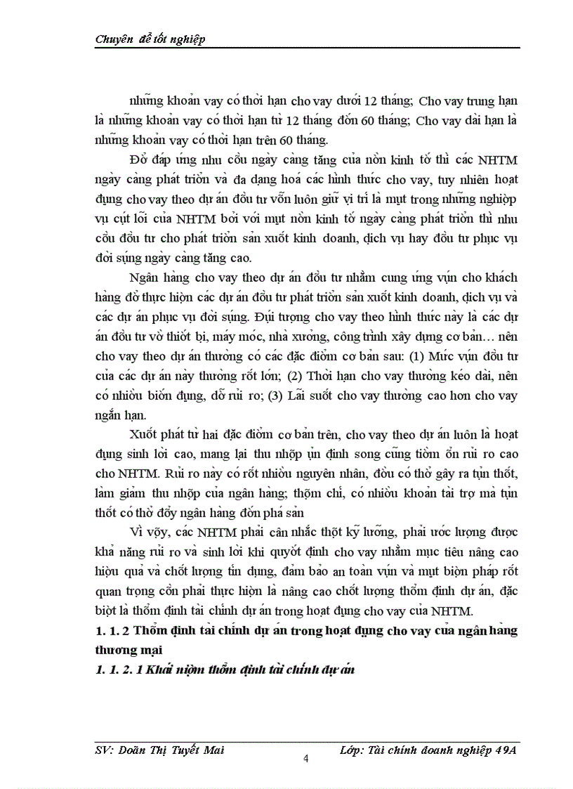 image for page Thẩm định tài chính dự án và hệ thống các chỉ tiêu đánh giá chất lượng tài chính dự án trong hoạt động cho vay của NHTM