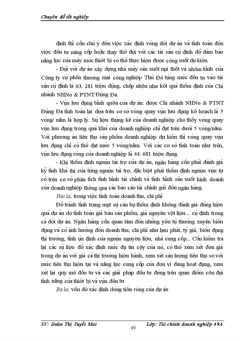 image for page Thẩm định tài chính dự án và hệ thống các chỉ tiêu đánh giá chất lượng tài chính dự án trong hoạt động cho vay của NHTM