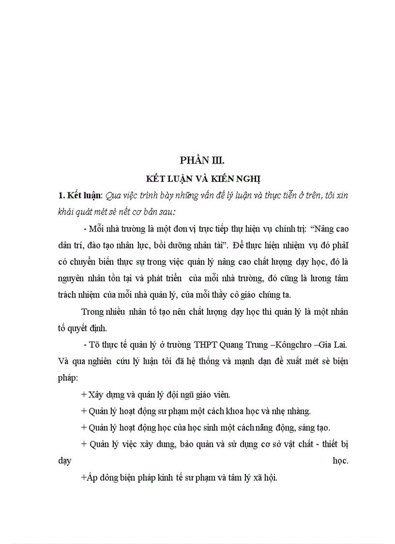 image for page Quá trình dạy học ở trường PTTH Quang Trung –Kông chso –Gia Lai