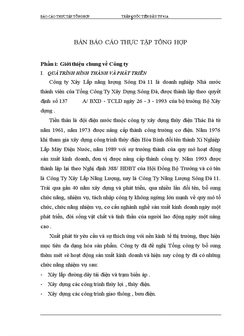 image for page Báo cáo thực tập tổng hợp tại Công ty Xây Lắp năng lượng Sông Đà 11
