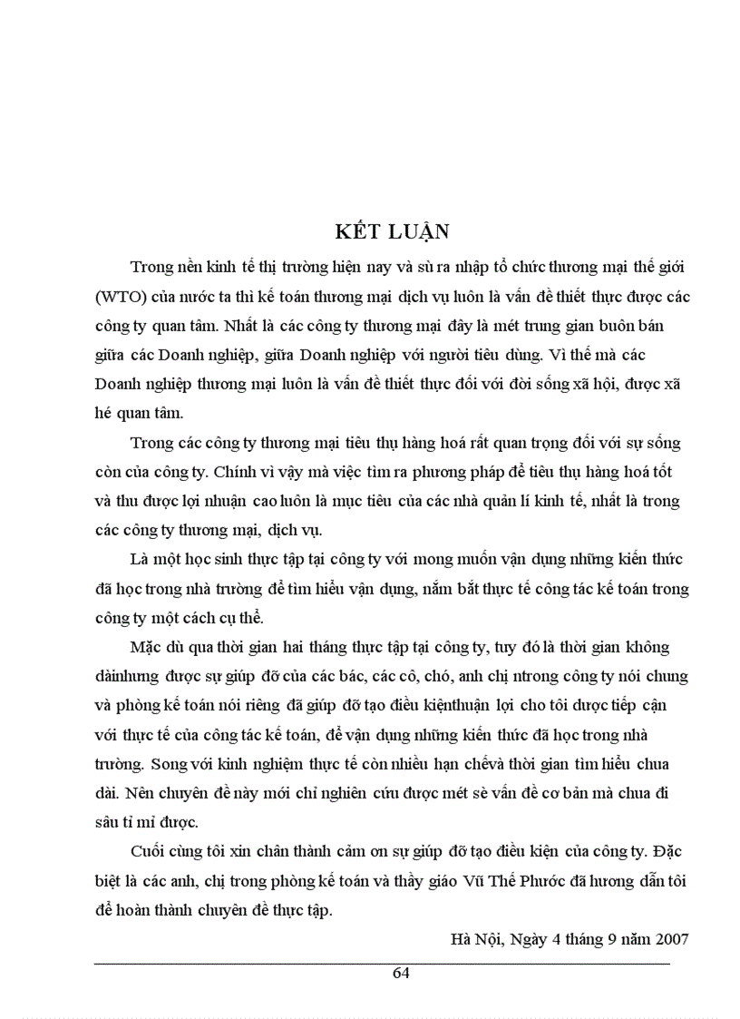 image for page Báo cáo thực tập tại Công ty cổ phần Đầu tư Thương Mại và Dịch vụ Tây Hồ