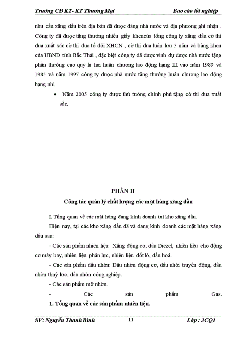 image for page Báo cáo thực tập tại Công ty Xăng dầu Bắc Thái.
